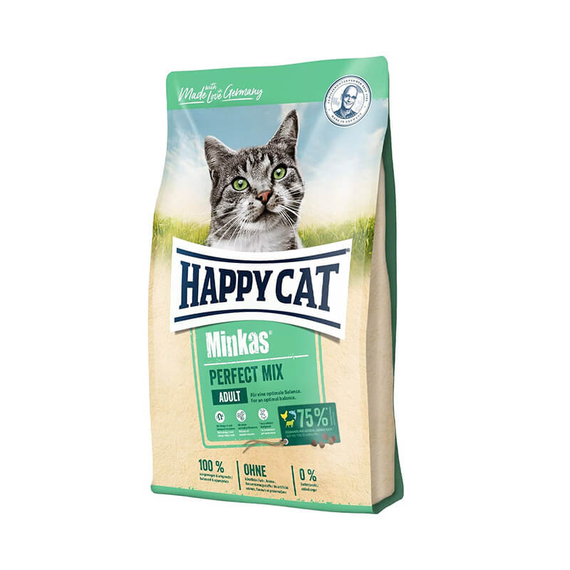غذای خشک گربه «هپی کت» مدل مینکاس Minkas Perfect Mix Adult (یک کیلوگرم)