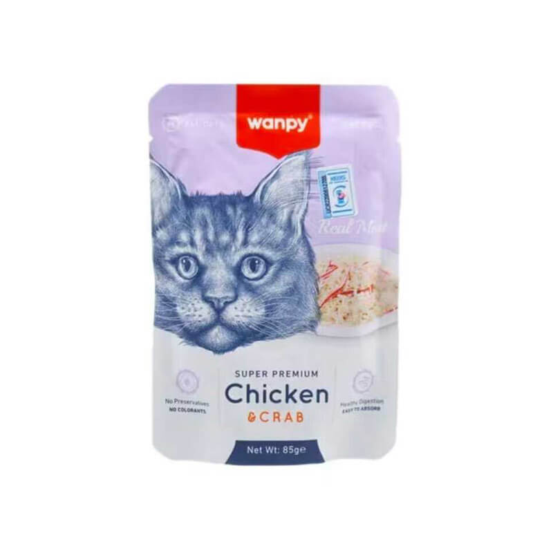 غذای پوچ گربه «ونپی» مدل مرغ و خرچنگ (85 گرم) (بسته‌بندی جدید)