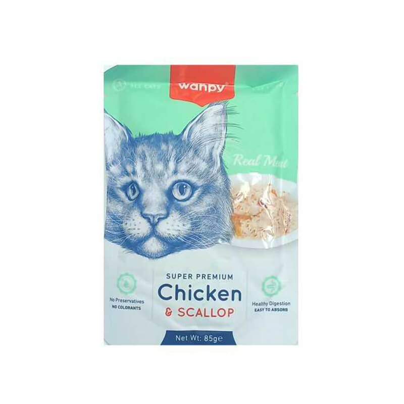 غذای پوچ گربه «ونپی» مدل مرغ و گوشت ماهی (85 گرم) (بسته‌بندی جدید)
