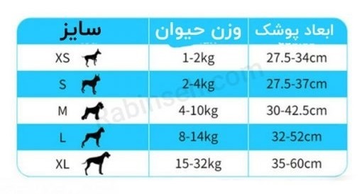 پوشک سگ ماده «Taotaopets» سایزبندی مختلف (10 عددی)